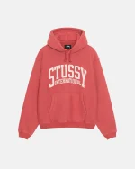 STUSSY RELAXED HOODIE INTERNATIONAL WASHED RED