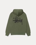 Basic STÜSSY Olive Hoodie - Image 2
