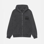 Stussy Dice Black Pigment Dyed Zip Hoodie