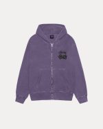 Stussy Dice Grape Pigment Dyed Zip Hoodie