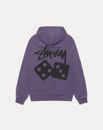 Stussy Dice Grape Pigment Dyed Zip Hoodie - Image 2