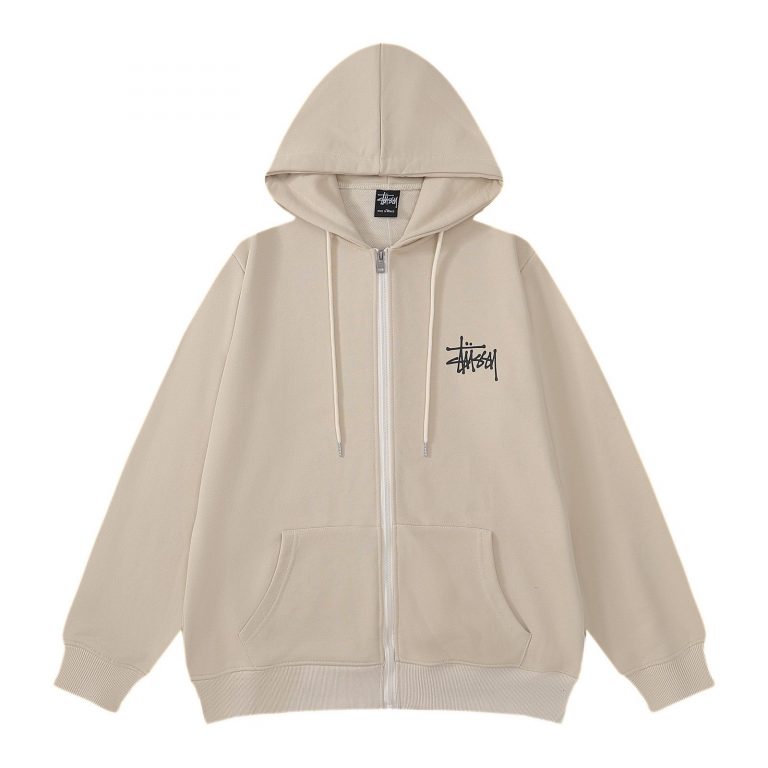 Stussy-Cardigan-Zip-Up-Hoodie-1950-Khaki.jpeg Stussy Cardigan Zip Up Hoodie 1950 Khaki - Image 1