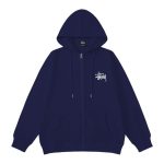 Stussy Cardigan Zip Up Hoodie 1950 Royal Blue