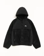 Stussy Sherpa Paneled Hooded Jacket Black