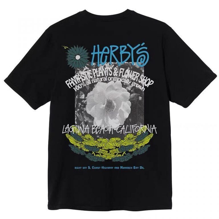 Stussy-T-Shirt-Vanilla-Flower-Black.jpeg Stussy T-Shirt Vanilla Flower Black - Image 1